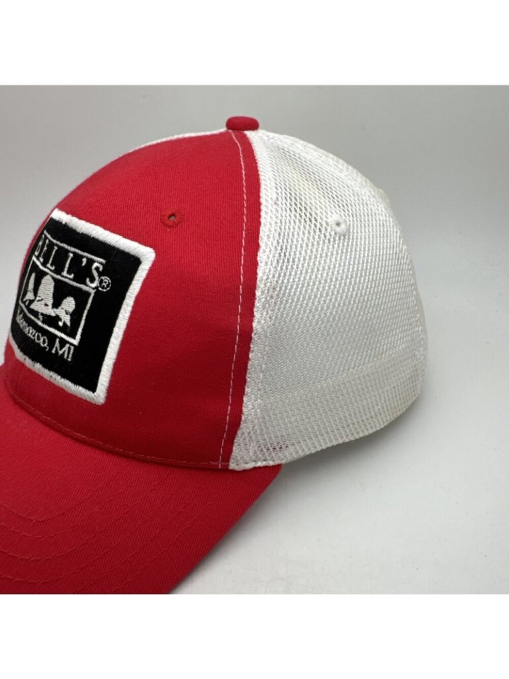 Bell's Brewery Kalamazoo MI Trucker Hat Cap Red White Adjustable Snapback Mesh - Picture 2 of 5